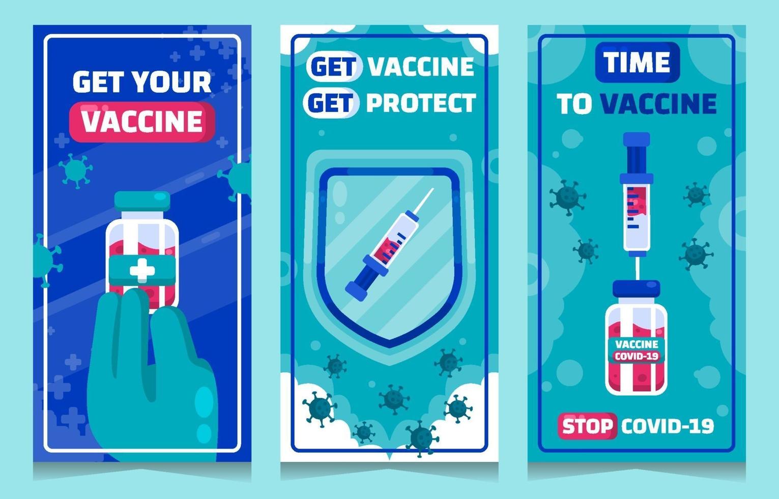 Covid Vaccine Vertical Banner Collections vector