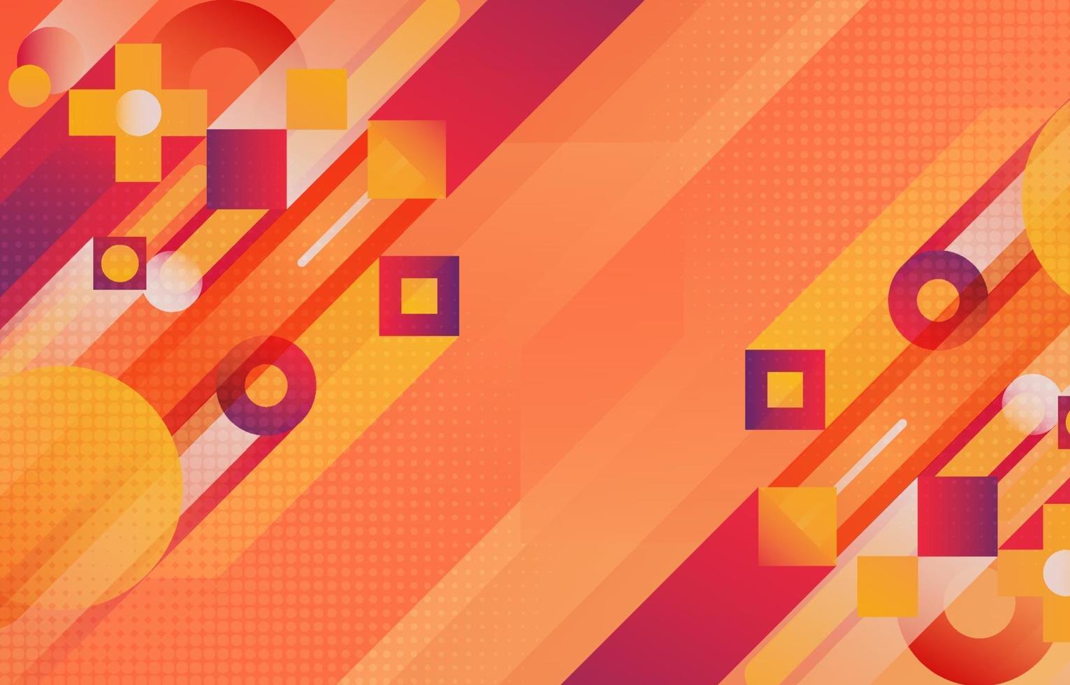 Creative Abstract Overlapping Geometric Orange Red vector