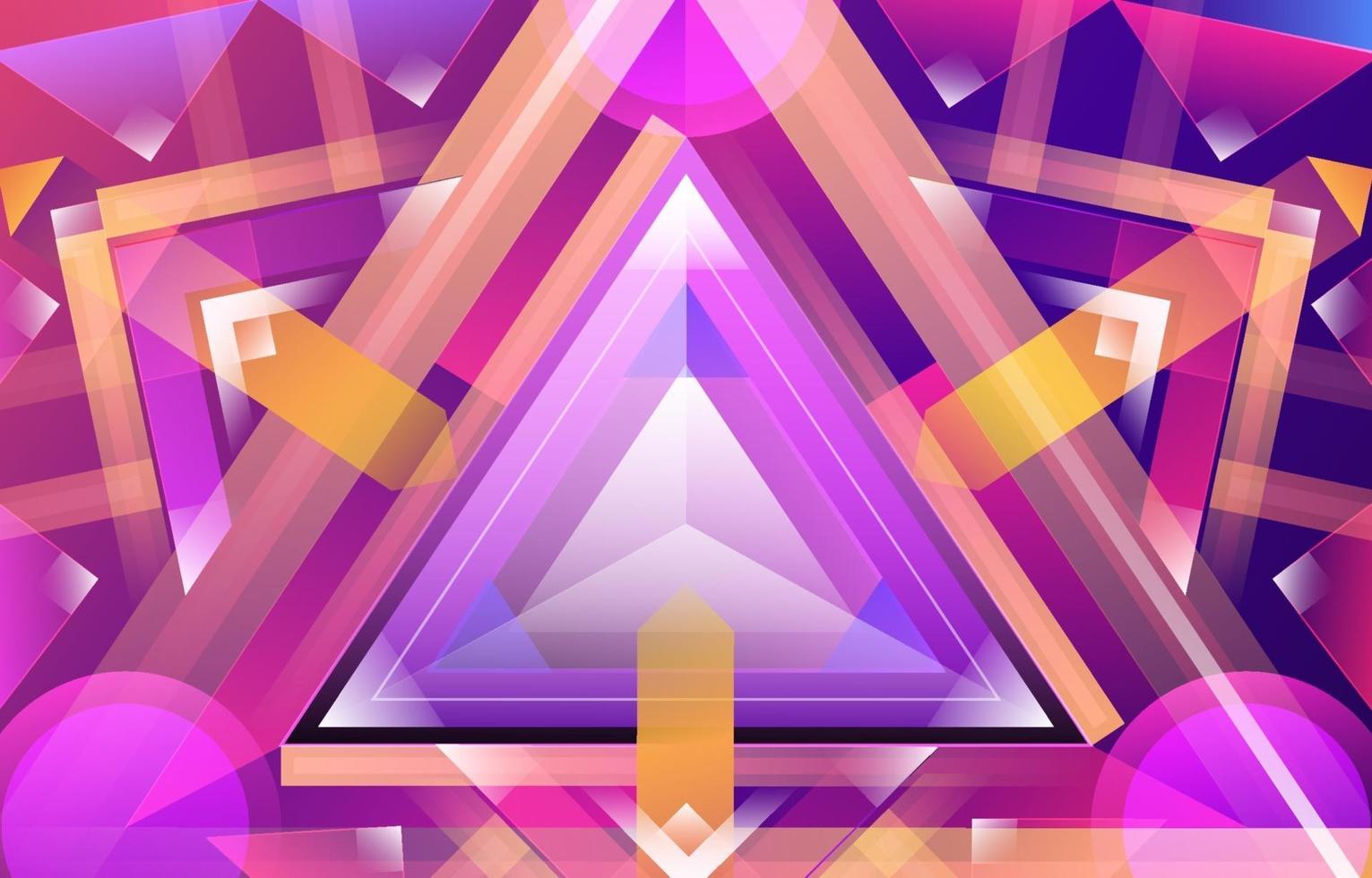 Creative Abstract Overlapping Geometric Purple Pink Yellow vector