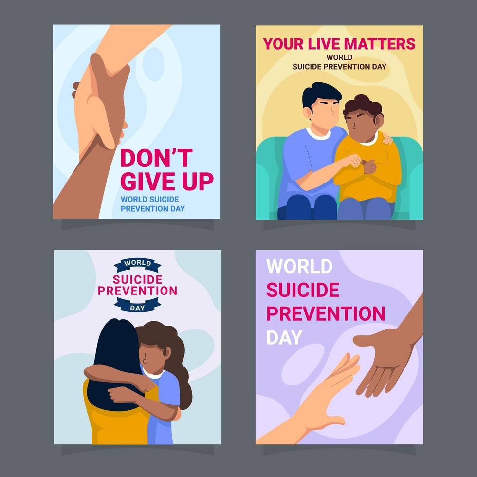 World Suicide Prevention Day Card Concept vector