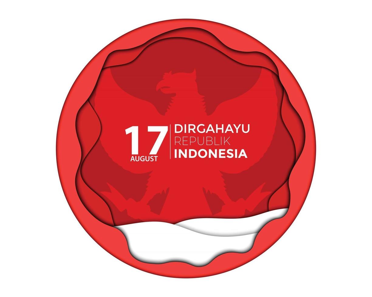 Indonesia Independence Day Circle Garuda Paper vector