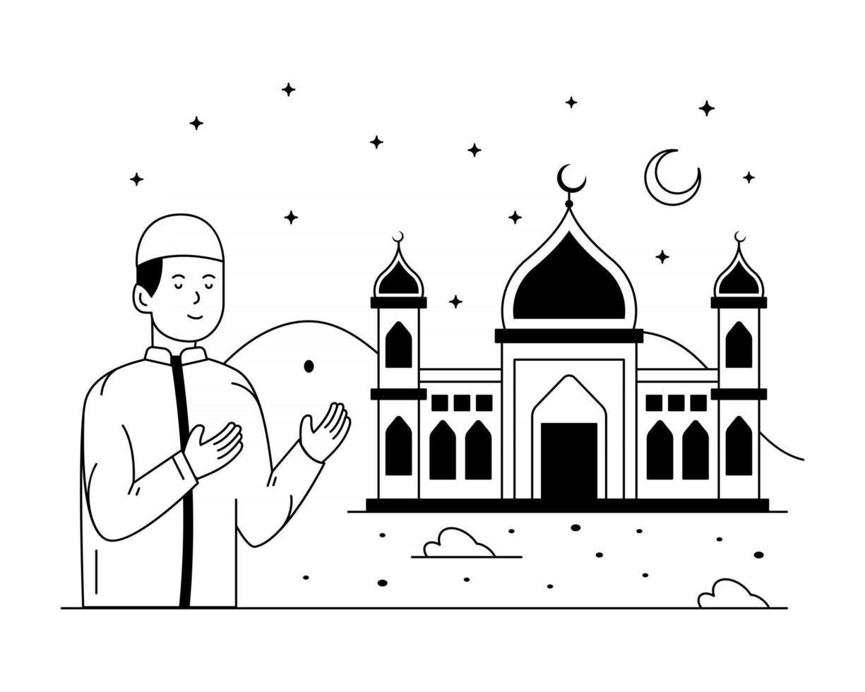 lugar de culto de la mezquita vector