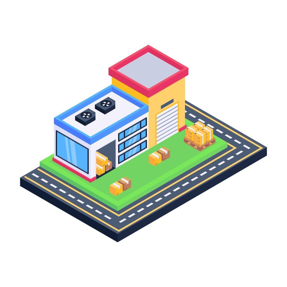Commercial Ware House vector