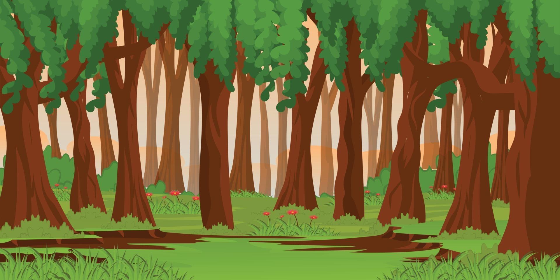 fondo de bosque natural vector