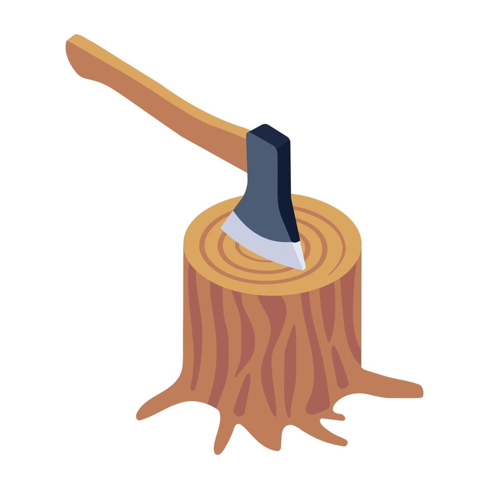 Wood Cutter Axe vector