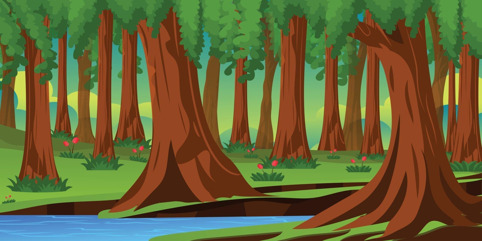 Forest Lake and Scenery vector