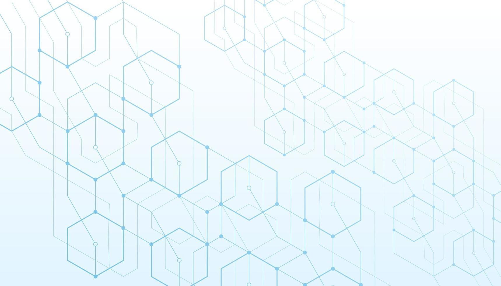 Abstract lines and dots connect on white background. Technology connection digital data and big data concept. vector