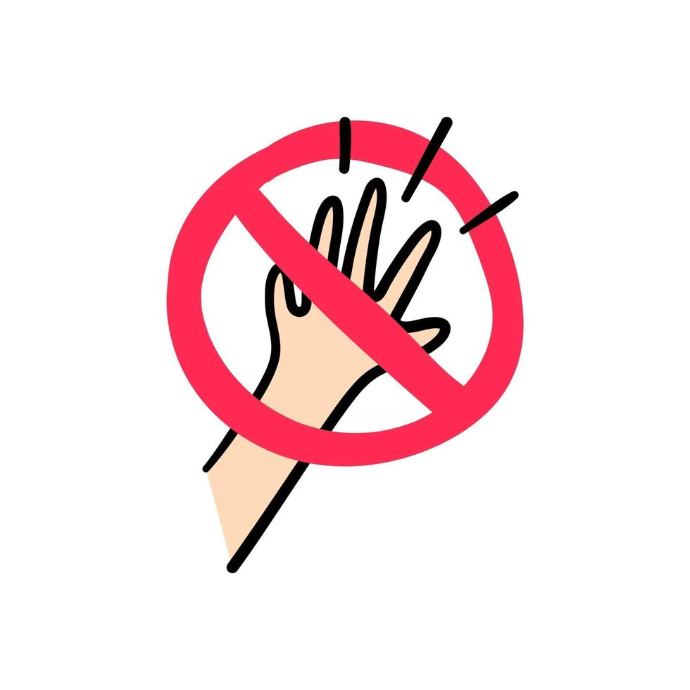 Do not touch warning sign. Hand drawn doodles. vector