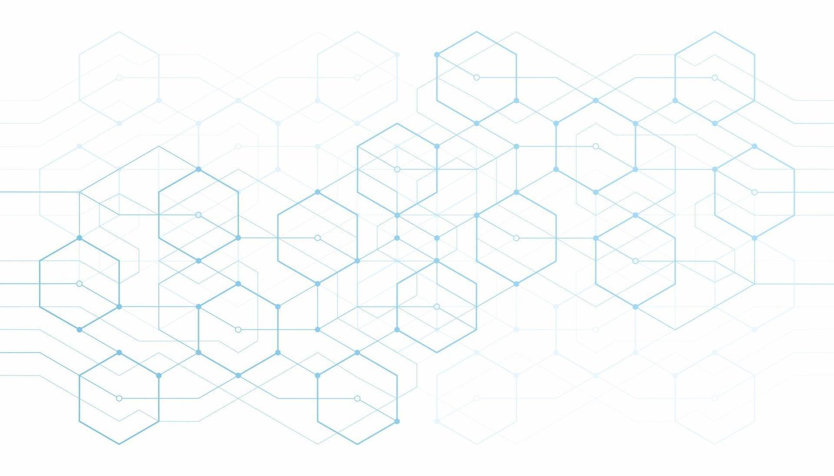 Abstract lines and dots connect on white background. Technology connection digital data and big data concept. vector