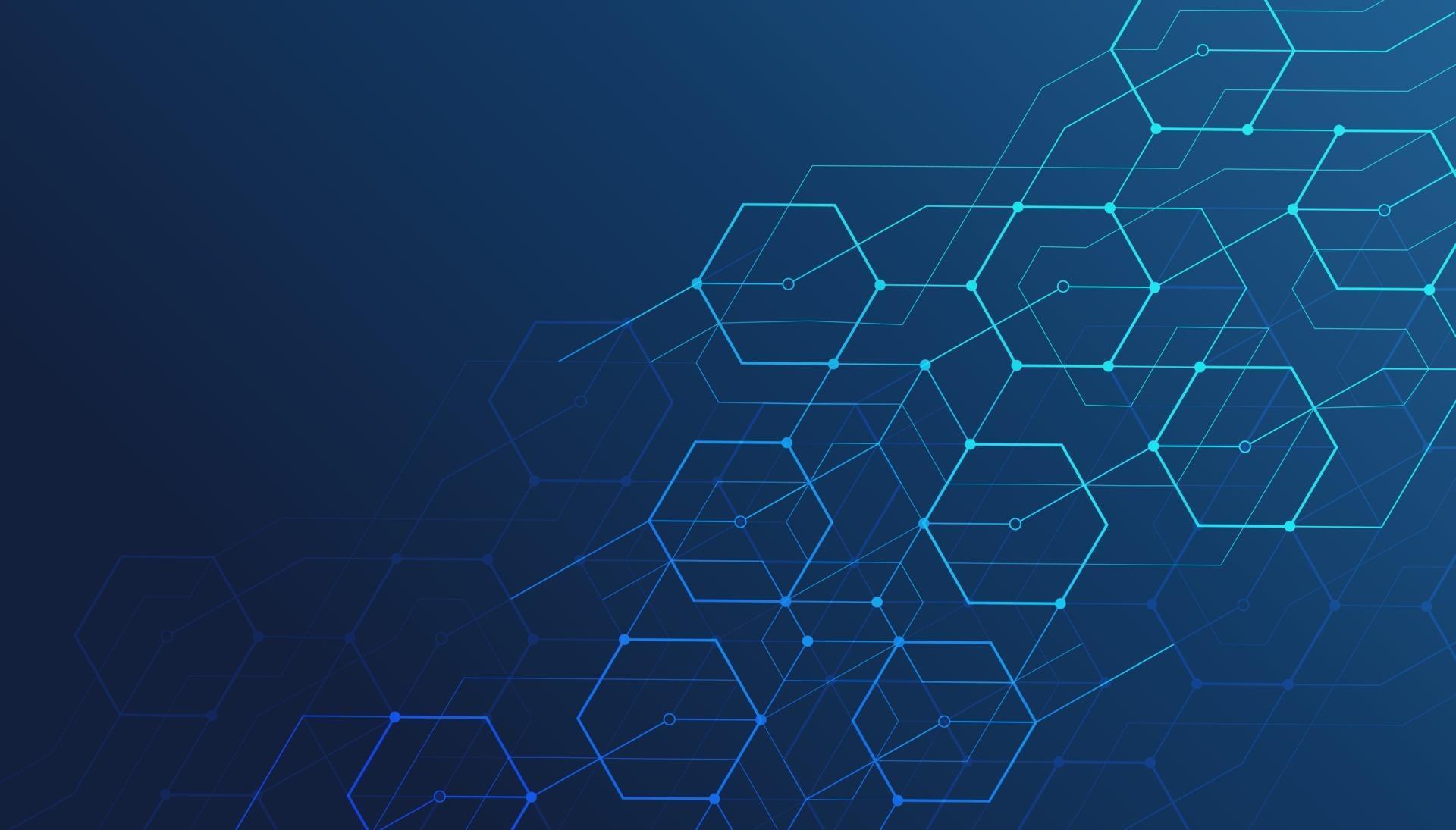 Abstract lines and dots connect background. Technology connection