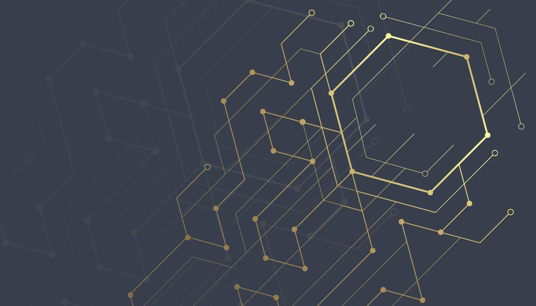 Abstract lines and dots connect background. Technology connection digital data and big data concept. vector