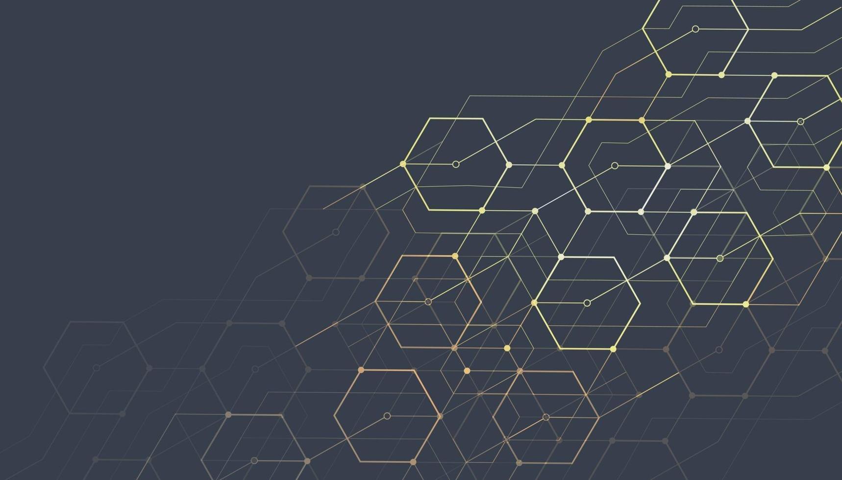 Abstract lines and dots connect background. Technology connection digital data and big data concept. vector