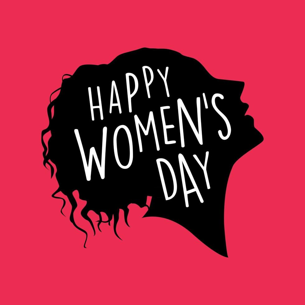 8 march, Happy Women's Day.  Beautiful girl face with celebration text quote. vector