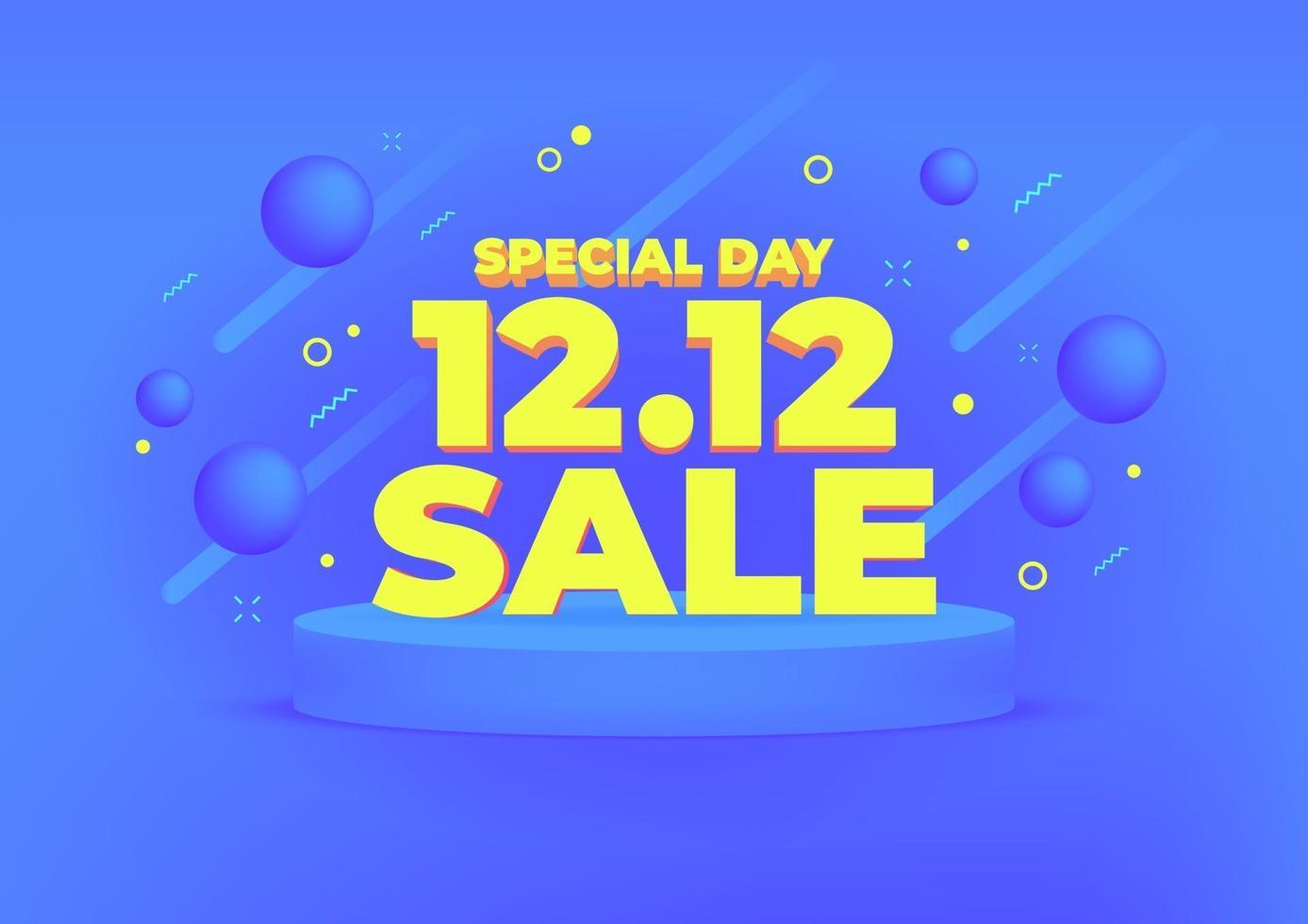 12.12 Shopping day sale banner background. 12.12 Crazy sales online. vector