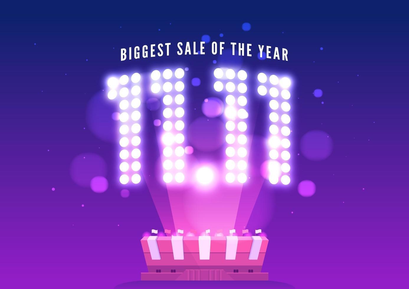 11.11 Online Shopping sale poster or flyer design. Singles day sale banner. Global shopping world day. vector