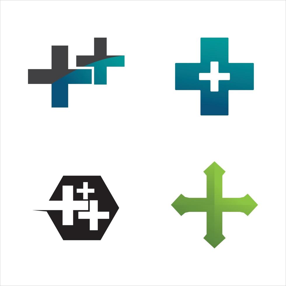 Aplicación de iconos de plantilla de logotipo y símbolos de hospital vector