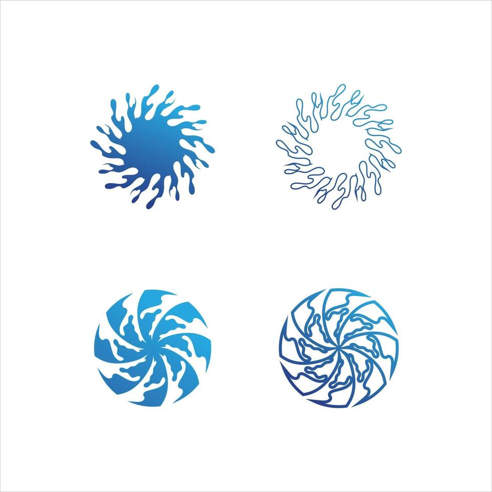 Conjunto de vector de icono de onda de agua y diseño de logotipo de onda abstracto de la naturaleza