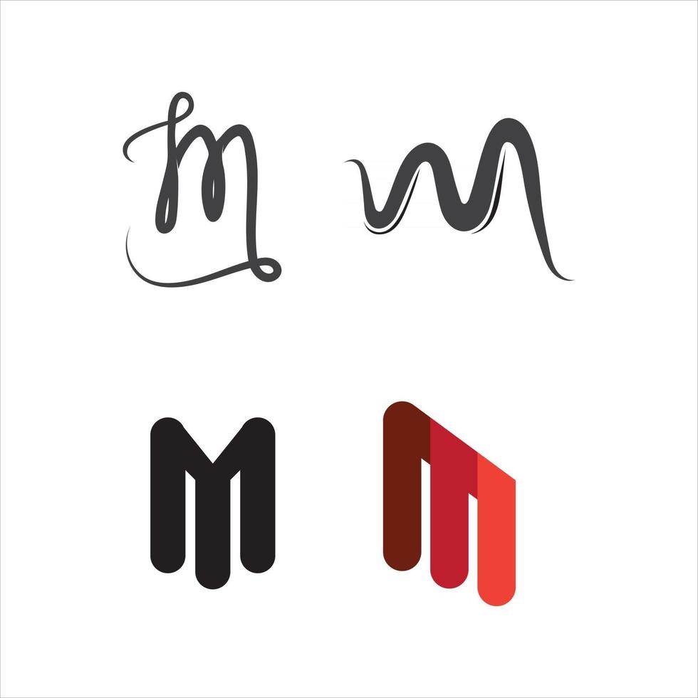 M Letter Logo Template font logo set and identity for logo business vector