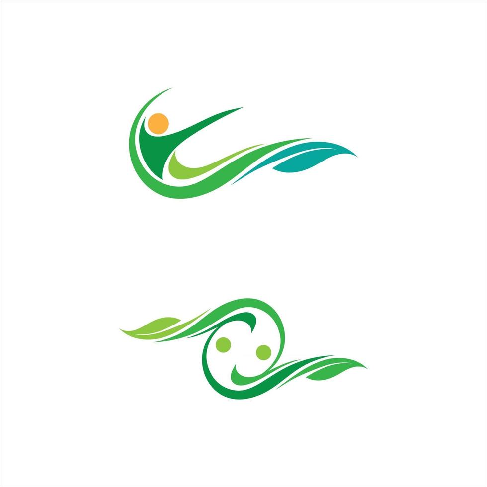 logotipo de cuidado de la gente para el logotipo de salud, conjunto de logotipos de negocios y natur, signo de logotipo de carácter humano vector