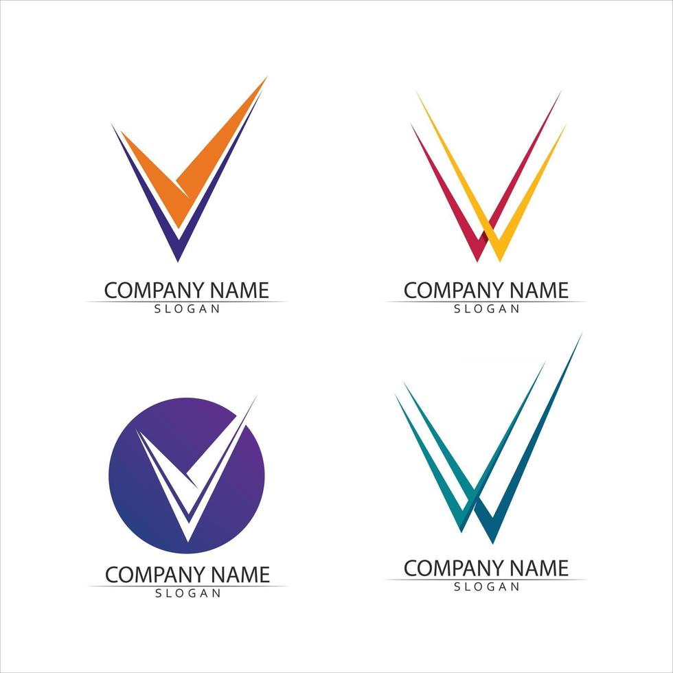 v carta logo plantilla vector logo y diseño flechas negocio