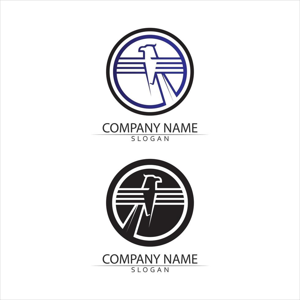 Falcon and eagle logo set Logo animal wing  Template vector