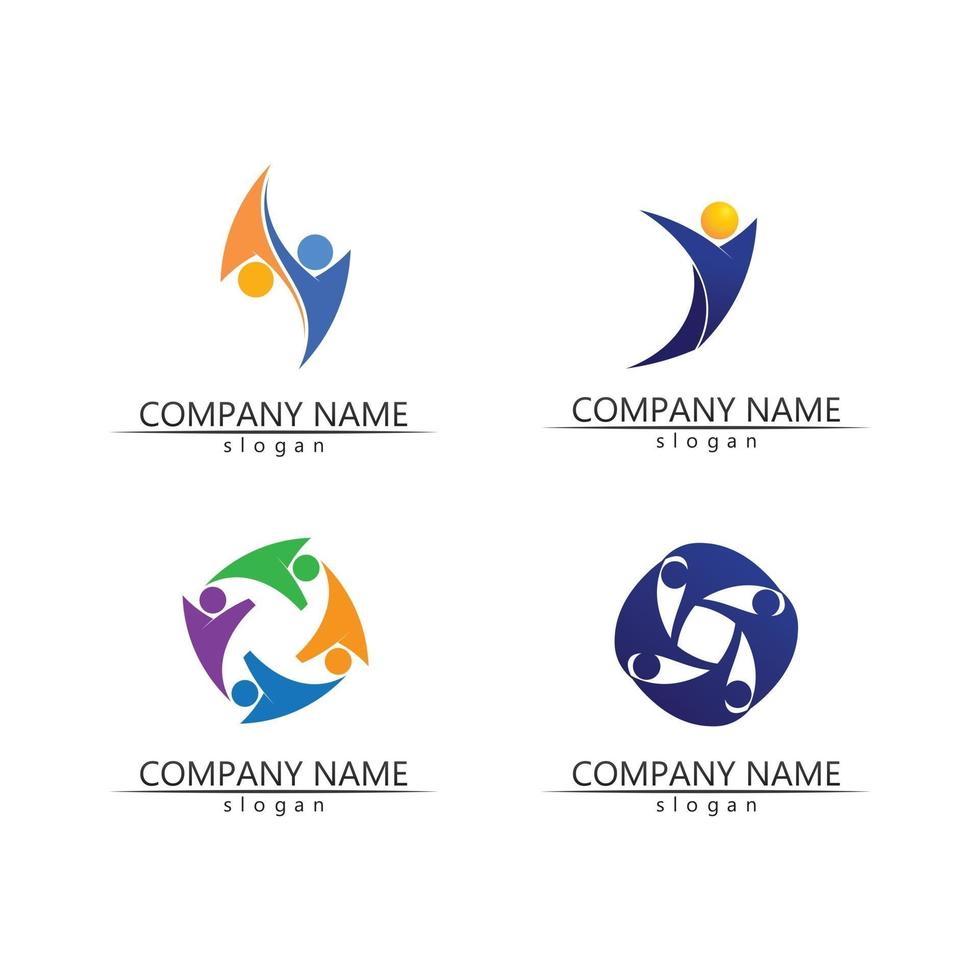People Icon work group Vector and community set design logo for business
