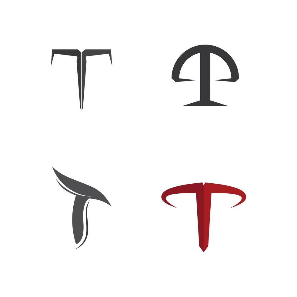 Letra t, diseño de alfabeto de fuente de vector de fuente de logotipo t