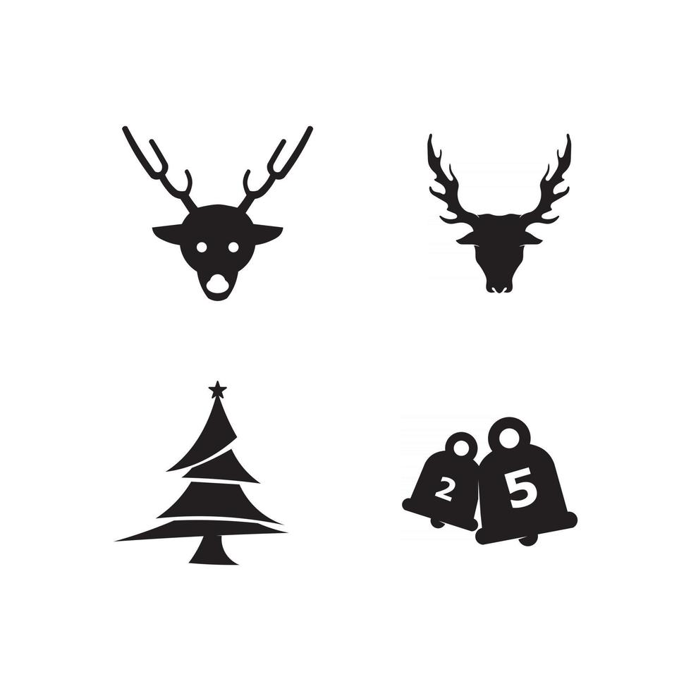 conjunto de iconos vector exry icono de navidad árbol ilustración vectorial y diseño de logotipo
