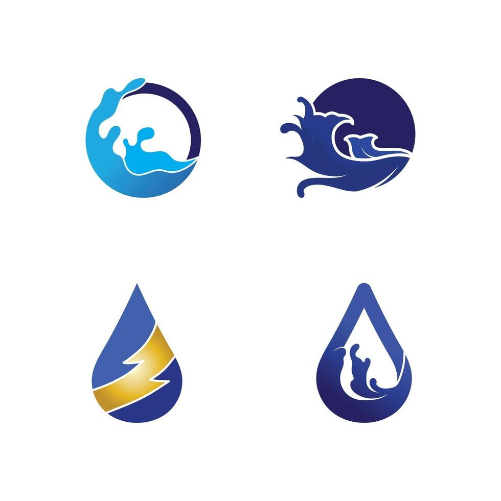 icono de vector de plantilla de logotipo de gota de agua del objeto de la naturaleza para el diseño y el logotipo de la empresa