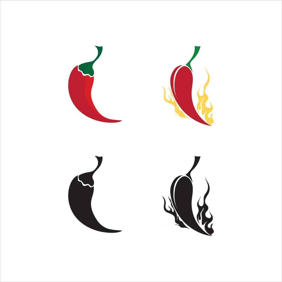 Red hot natural chili icon vector Illustration