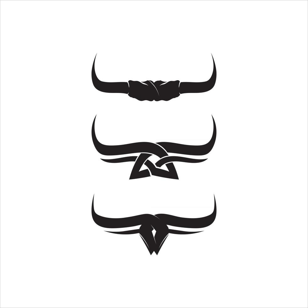 Bull horn and buffalo logo and symbols template icons app vector