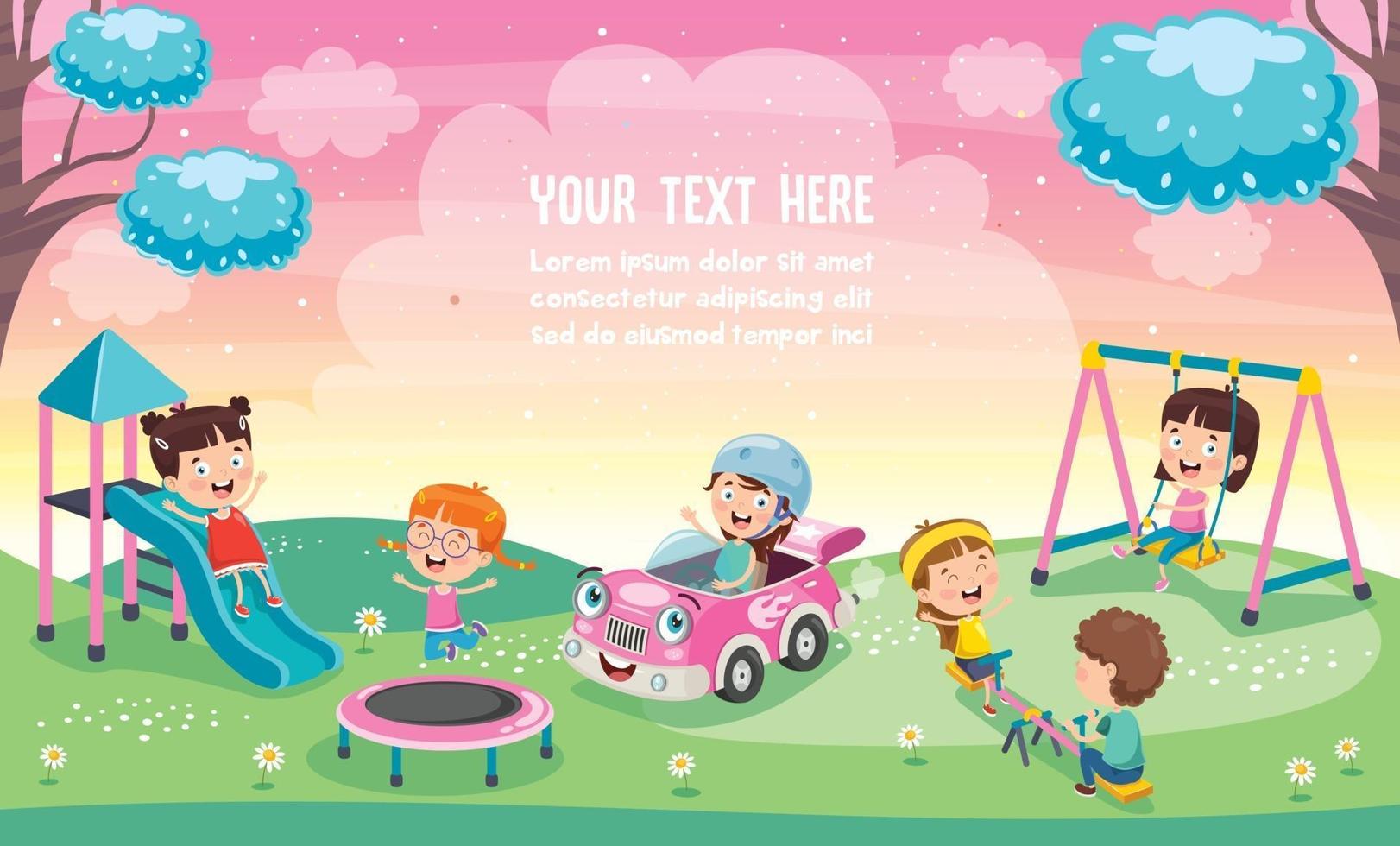Children Playing In The Park vector