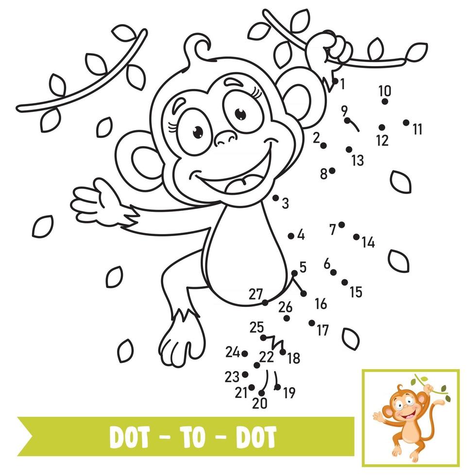 Dot To Dot Game Illustration For Children Education vector