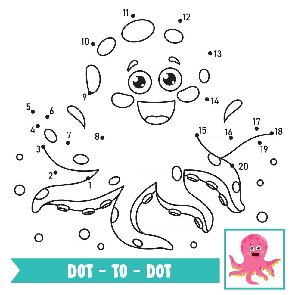 Dot To Dot Game Illustration For Children Education vector