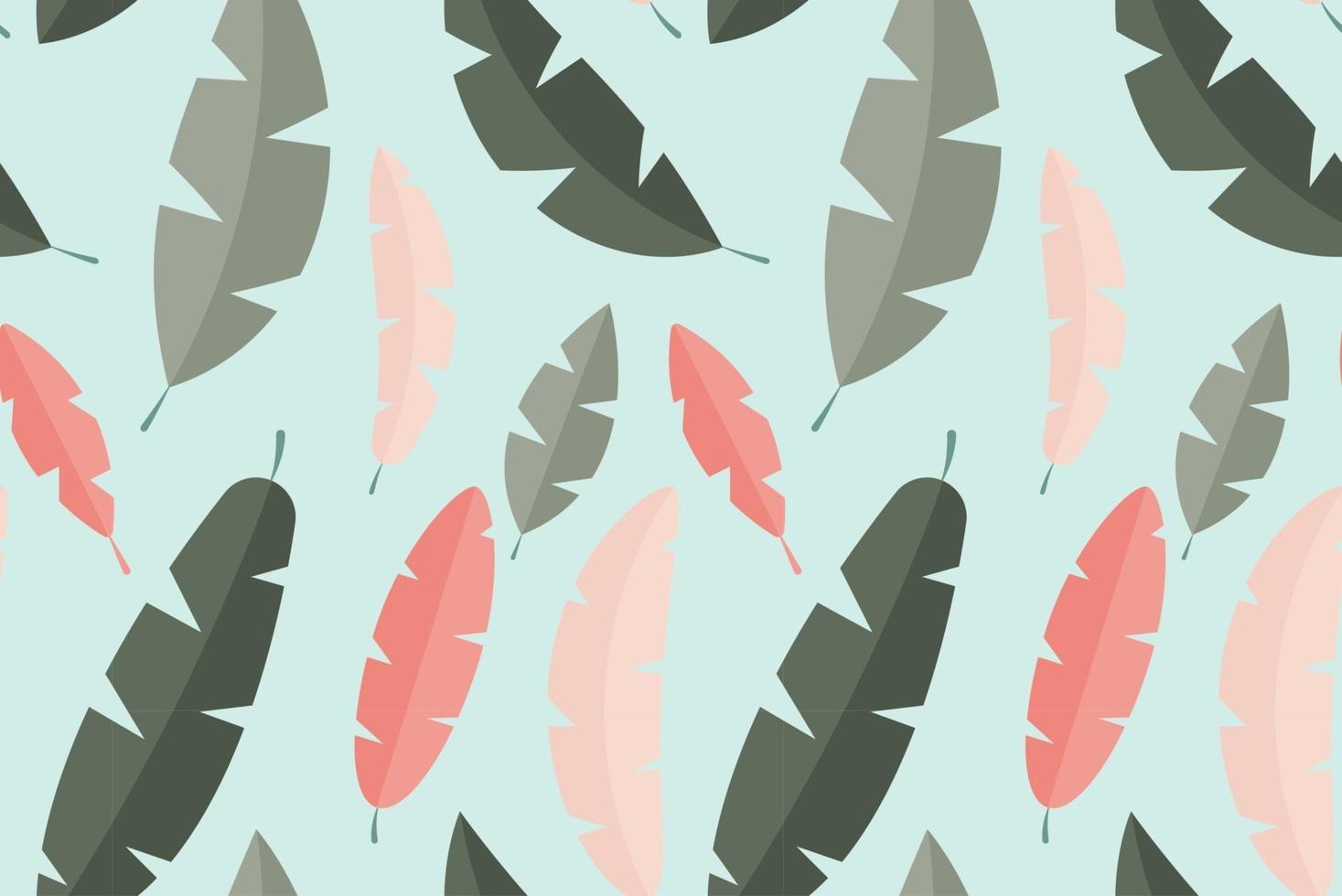 Simple tropical leaves seamless pattern background. Vector illustration