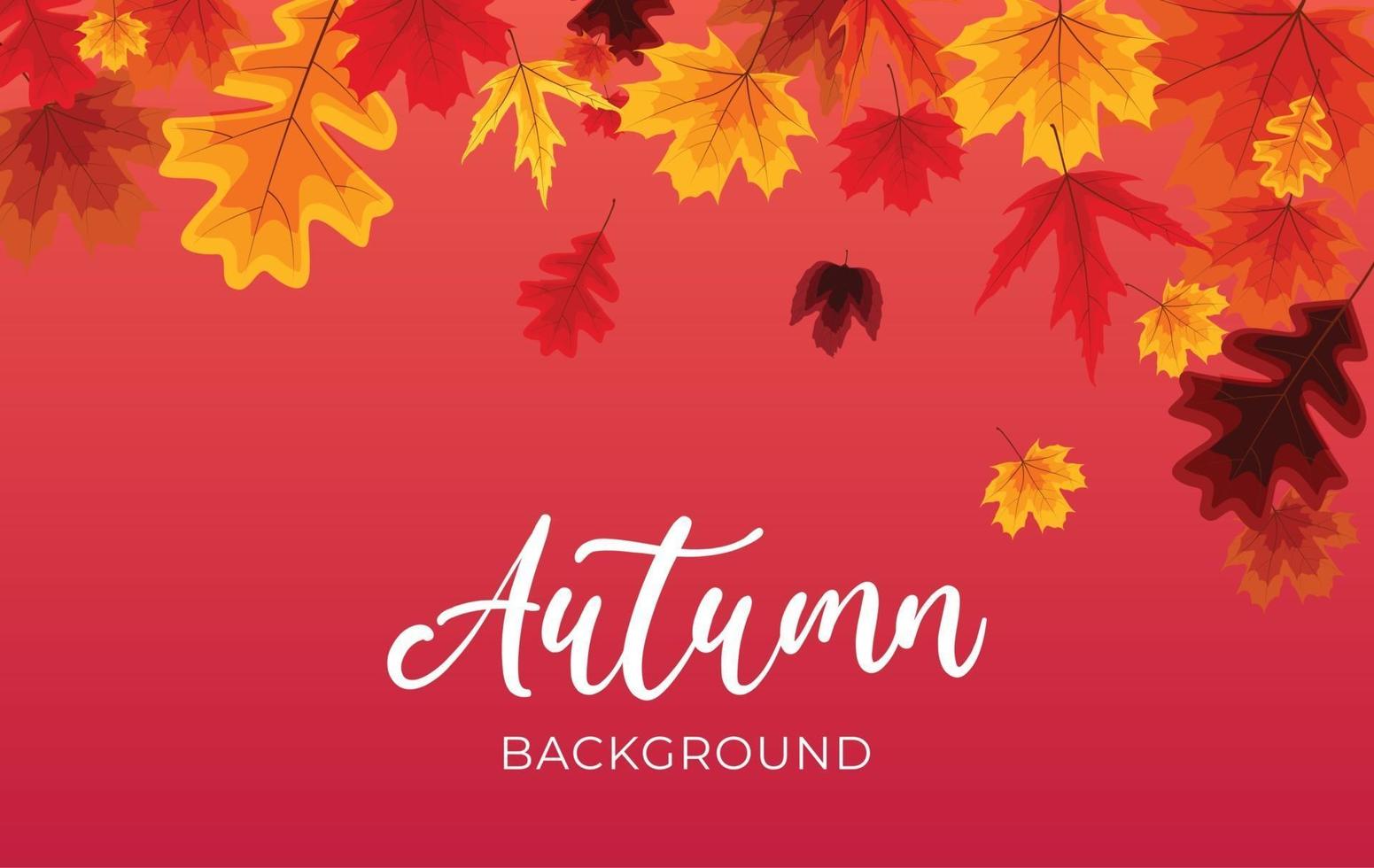 Autumn background with falling leaves. Vector Illustration