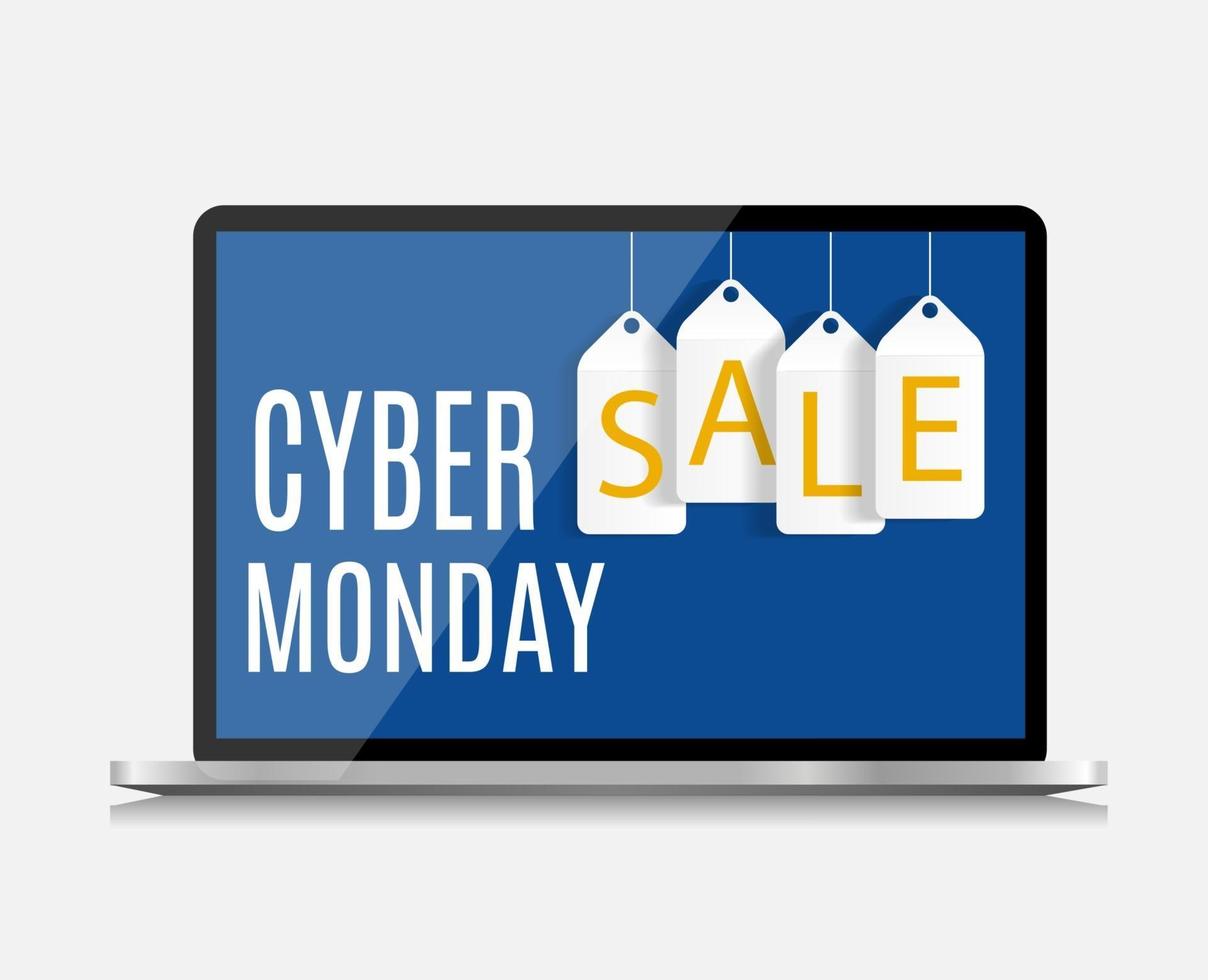 Cyber Monday Background Sale Concept. Vector Illustration