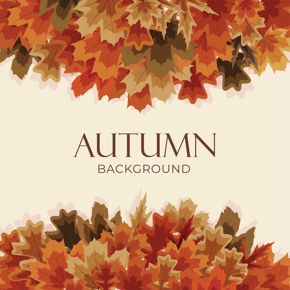 Autumn background with falling leaves. Vector Illustration