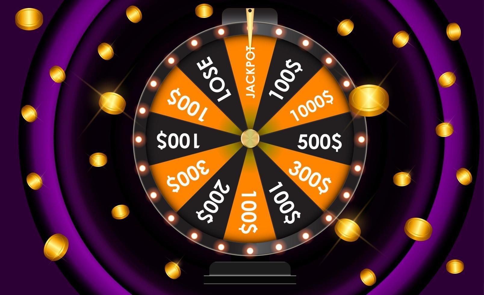 Wheel of Fortune, Lucky Icon with Place for Text. Vector Illustration