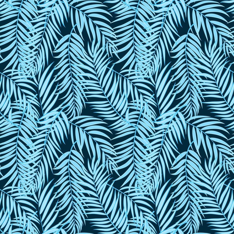 Beautifil Palm Tree Leaf Silhouette Seamless Pattern Background Vector Illustration
