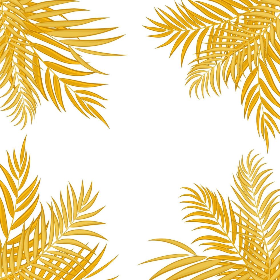 Beautifil Palm Tree Leaf Silhouette Background Vector Illustration