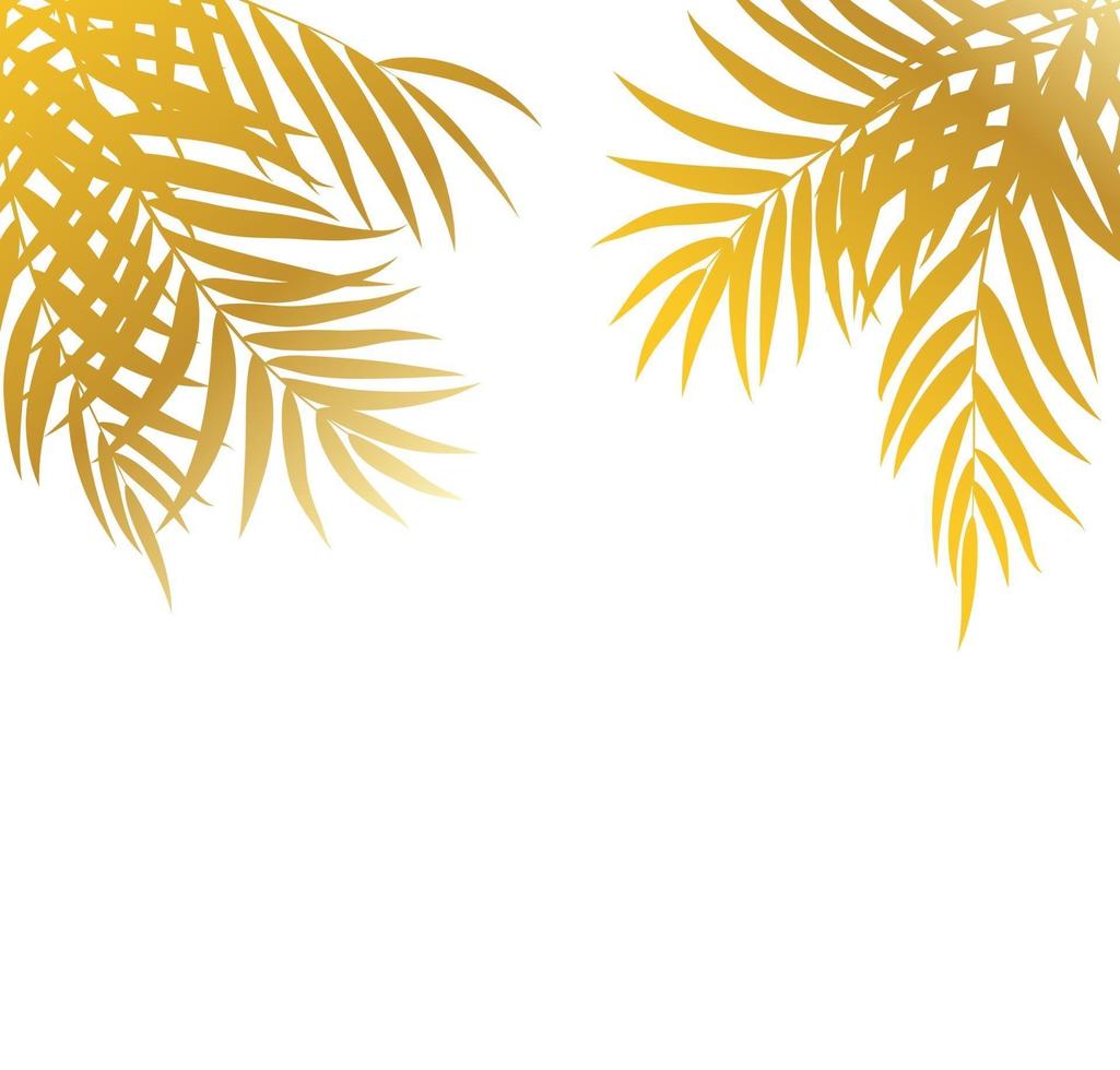 Beautifil Palm Tree Leaf Silhouette Background Vector Illustration