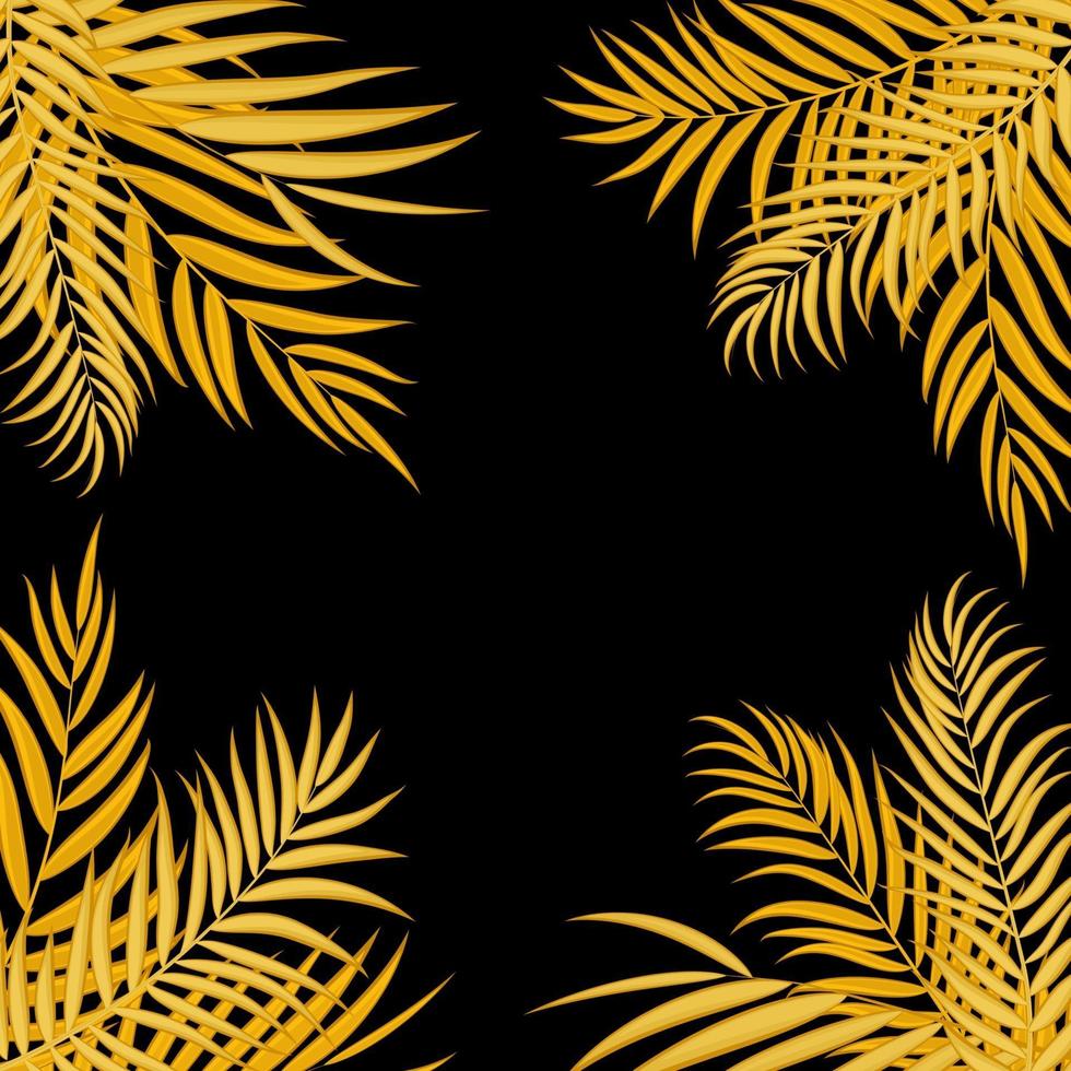 Beautifil Palm Tree Leaf Silhouette Background Vector Illustration