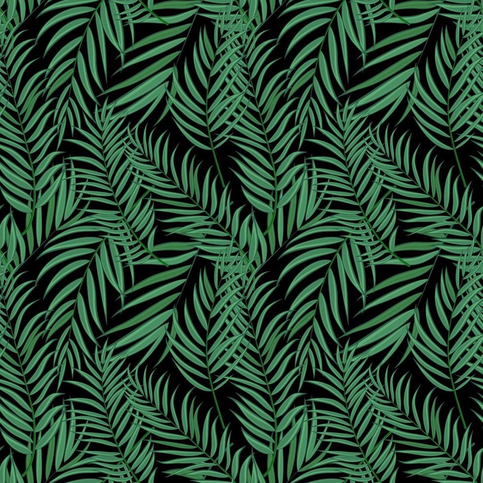 Beautifil Palm Tree Leaf Silhouette Seamless Pattern Background Vector Illustration