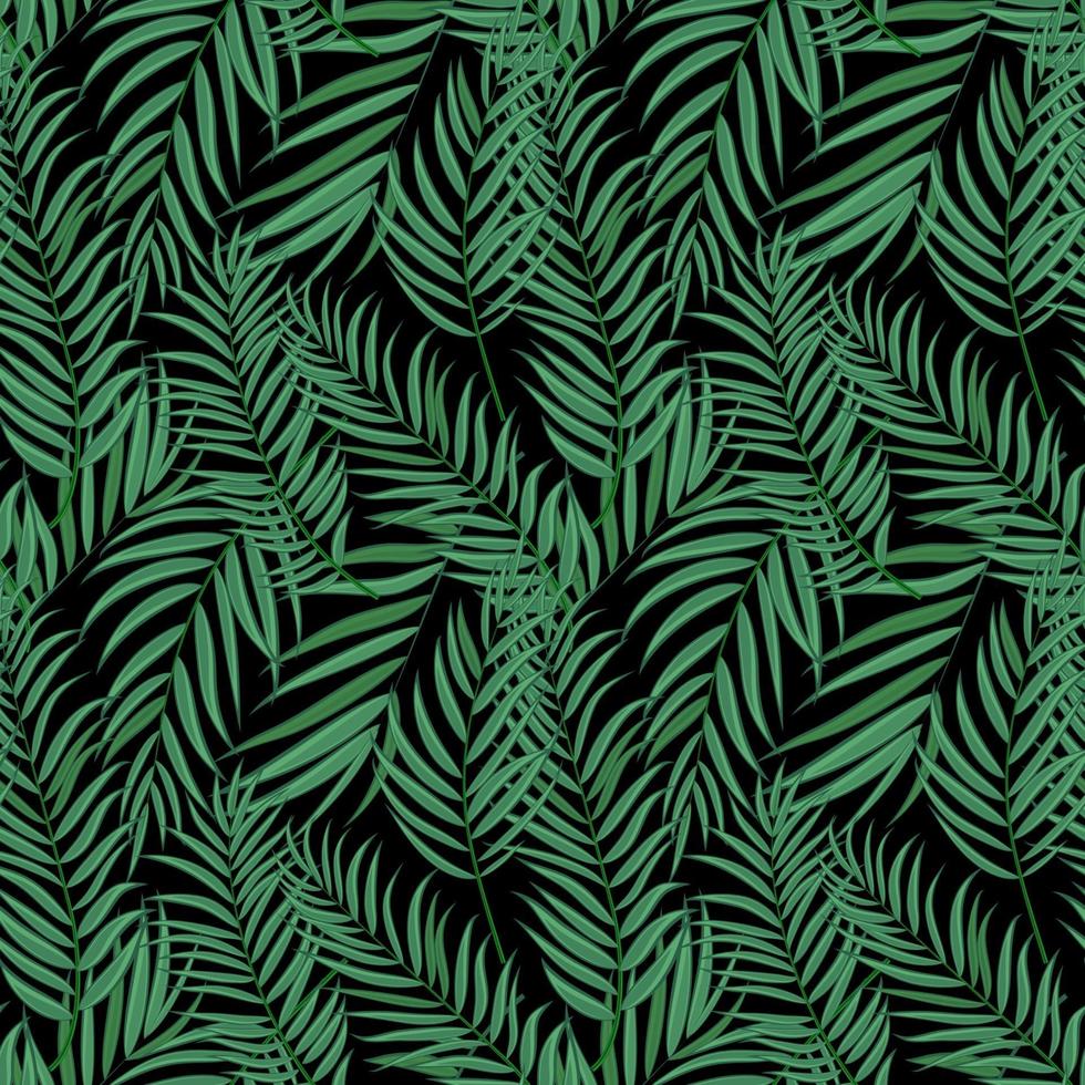 beautifil, palmera, hoja, silueta, seamless, patrón, plano de fondo, vector, ilustración vector