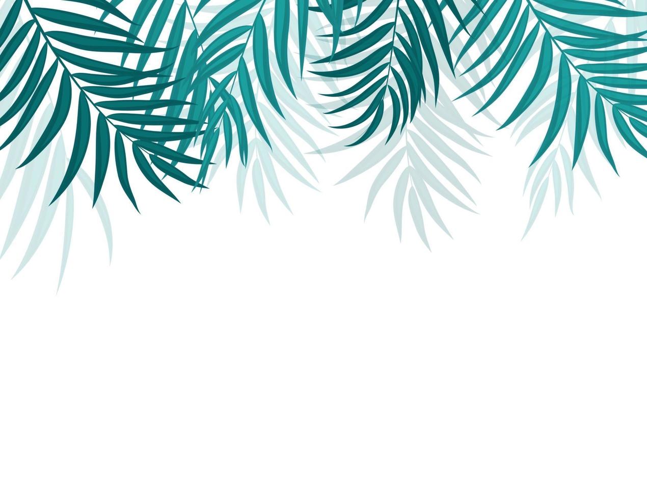 Beautifil Palm Tree Leaf Silhouette Background Vector Illustration