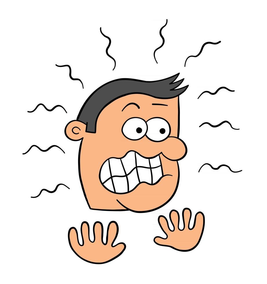 Cartoon Man So Scared Vector Illustration