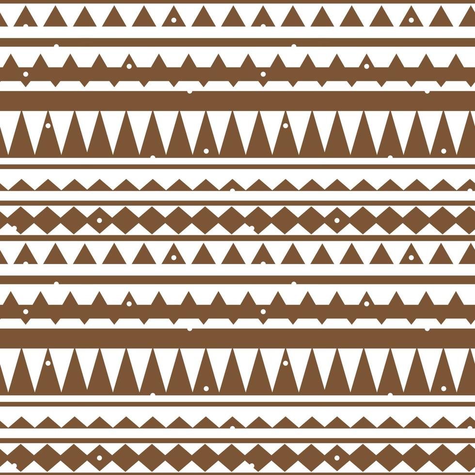 Horizontal Brown white vector monochrome abstract geometric seamless border pattern. Illustration contains lines, dots, triangles like mountains or trees for textile
