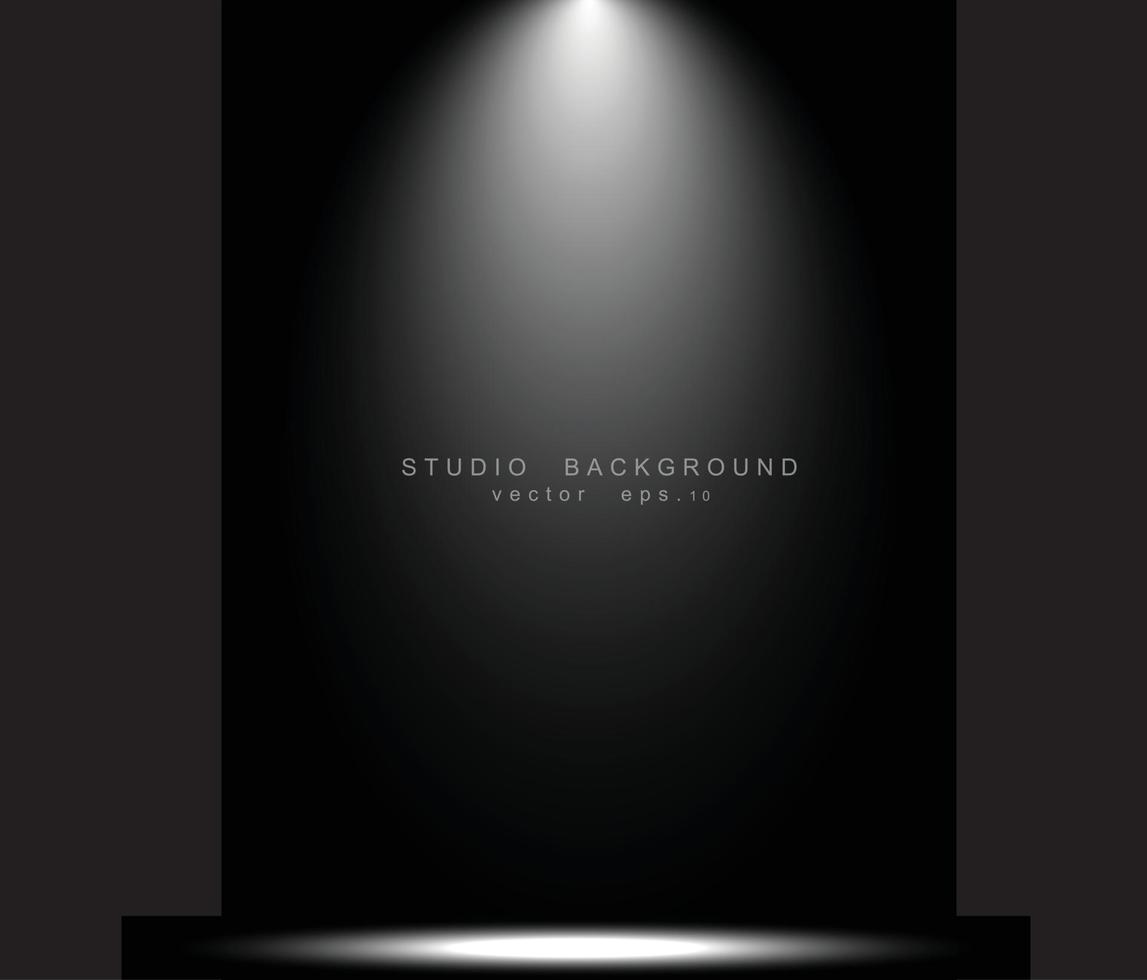 Empty black gradient studio room background. backdrop light interior with copyspace for your creative project, Vector illustration EPS 10