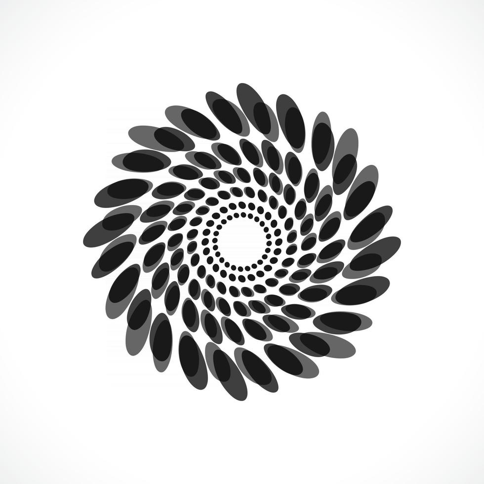 Black abstract vector circle frame halftone dots logo emblem design. Round border Icon using circle dots texture.Vector illustration EPS 10